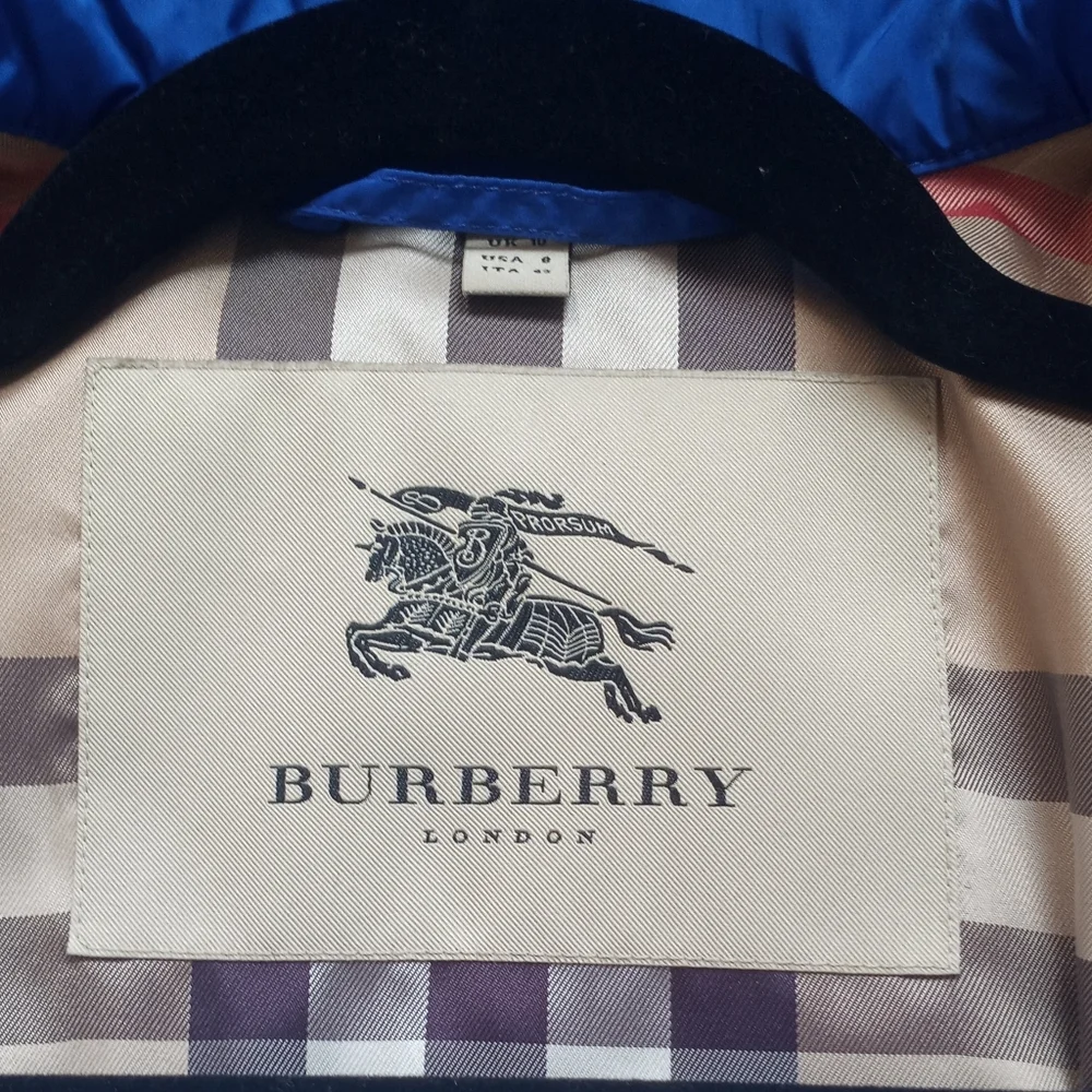 Burberry Blue Windbreaker Nylon Trench Coat - Picture 13 of 16